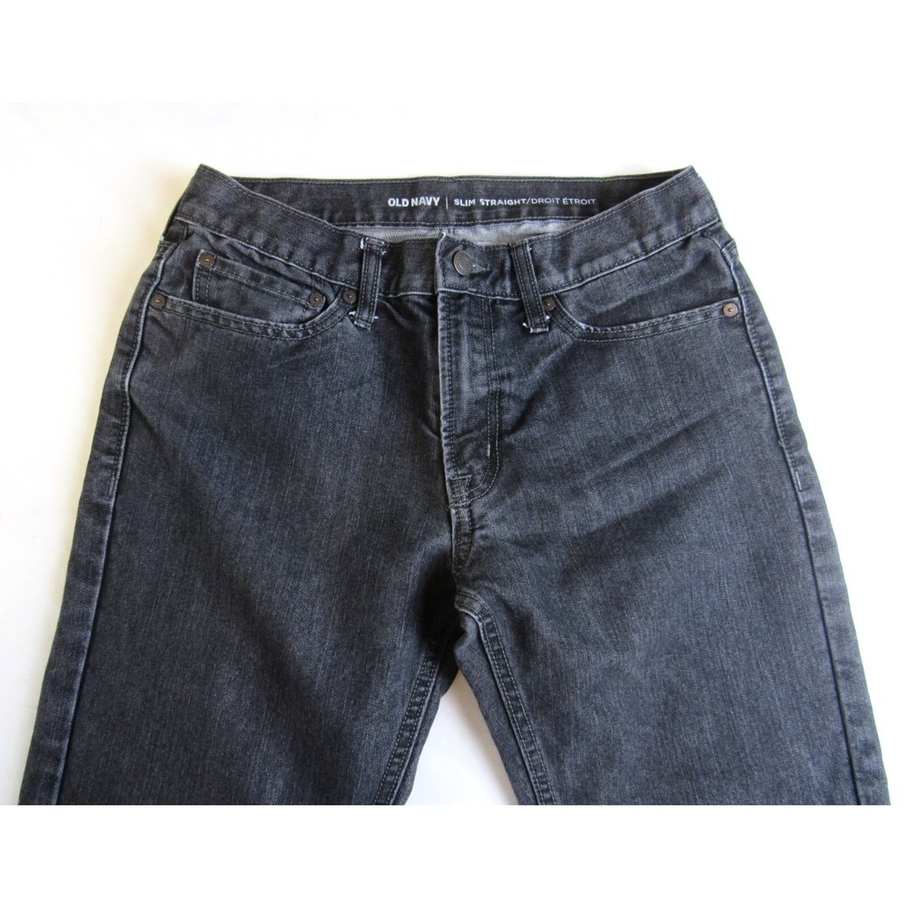 Old Navy Jeans Black Slim Straight Men's Size 30x30 Actual 30x29